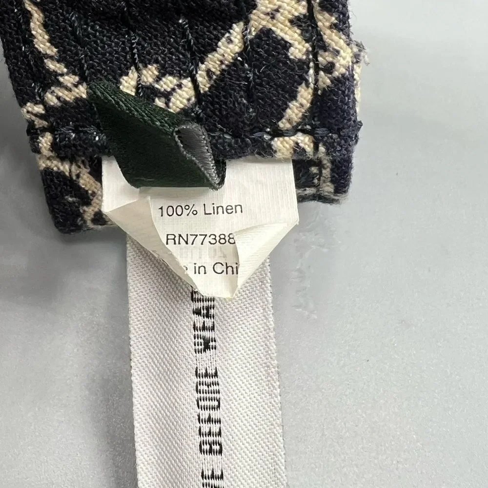 J Crew Black and White Linen Wooden Buckle Belt New - Picture 5 of 5